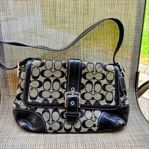 Coach Black and Cream Shoulder Bag